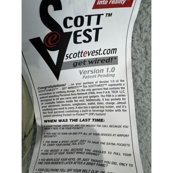 SCOTTeVEST Travel Vest Multi Pocket Tech Gadget Version 1.0 Men Size Large - Picture 14 of 14
